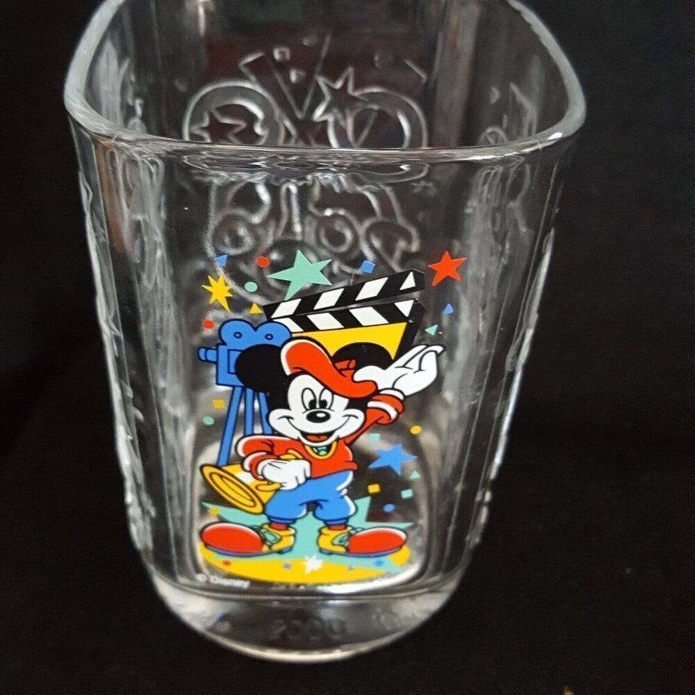 Vintage Walt Disney World Mickey Mouse Director Millennium 2000 Glass McDonalds